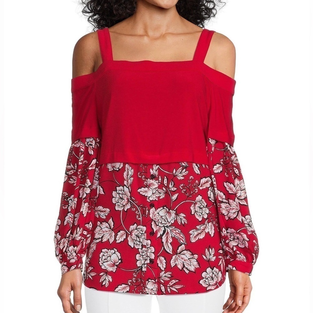 NWT,Slim Factor,Fun,Funky,Fab, Spandex/Poly Print Embellished,Buttons,Size M